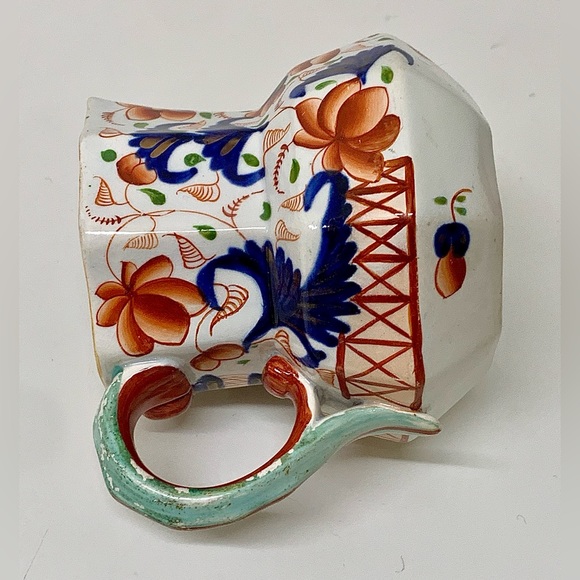 c. 1820 Gaudy Welsh Eryri Pattern Snake Handled Staffordshire China Antique Jug - Picture 10 of 16